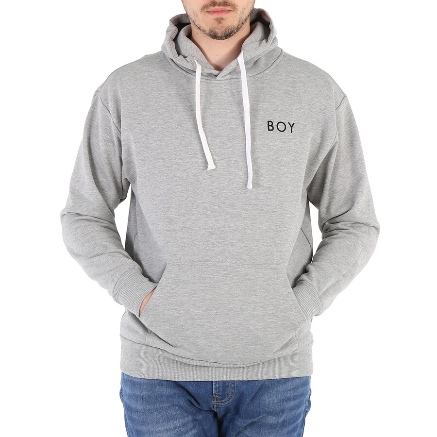 Shop Boy London Boy Reversible Logo Hoodie In Grey