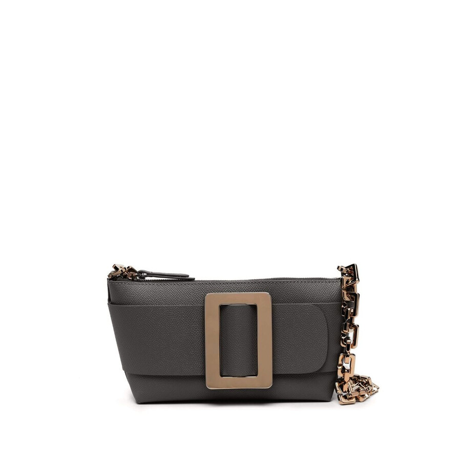 Boyy Buckle Pouchette Epsom Leather Handbag In Black