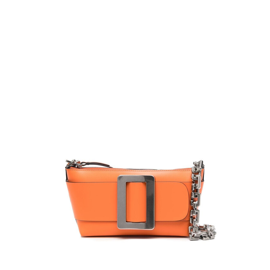 Boyy Buckle Pouchette Leather Shoulder Bag In Orange