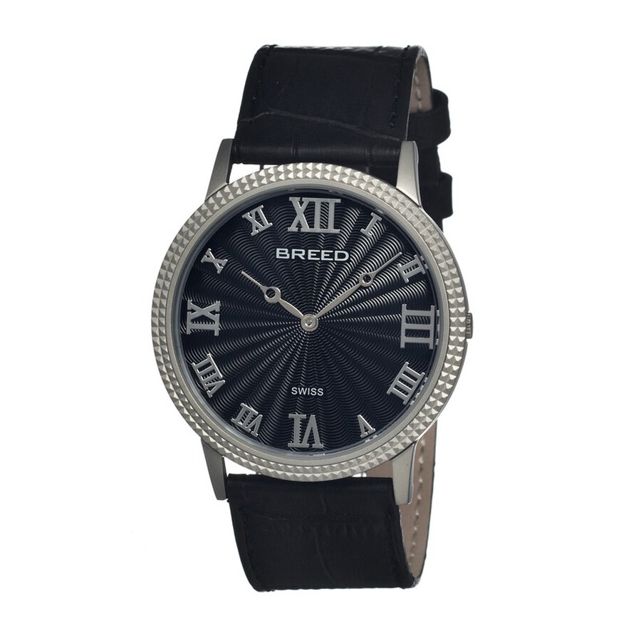 Breed Black Dial Black Leather Men's Watch 2204 847864117068
