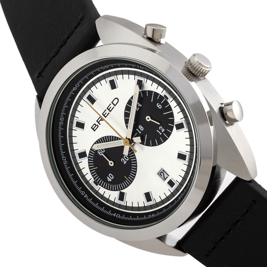 Breed Racer Chronograph Quartz Silver Dial Men's Watch 8504 Breed