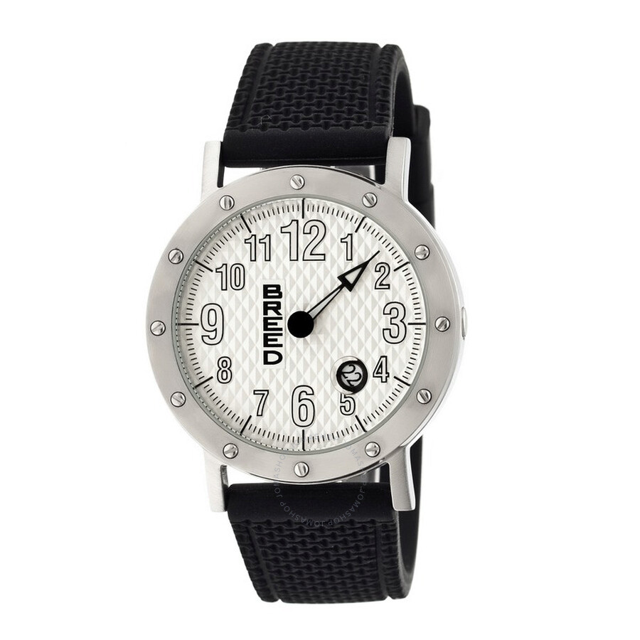 Breed Richard Silver Dial Black Silicone Men's Watch 5901 847864128149