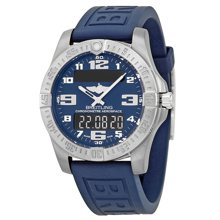 Breitling Aerospace Blue Dial Blue Rubber Men's Watch E7936310-C869BLPT