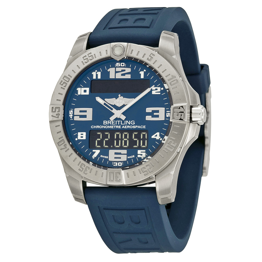 Breitling Aerospace Evo Blue Dial Blue Rubber Men's Watch E7936310-C869BLPT3