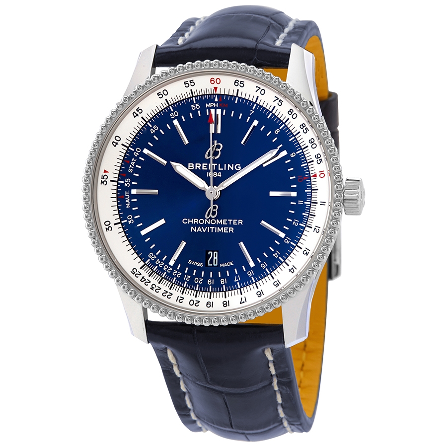 Breitling Automatic Blue Dial Blue Leather Men's 41 mm Watch A17326211C1P3