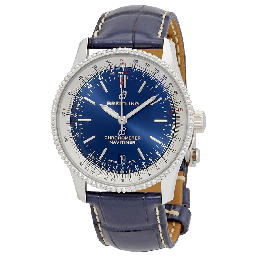 Breitling Automatic Blue Dial Blue Leather Watch A17325211C1P3
