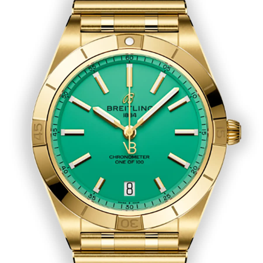 Breitling Automatic Green Dial Ladies Watch K103801A1L1K1