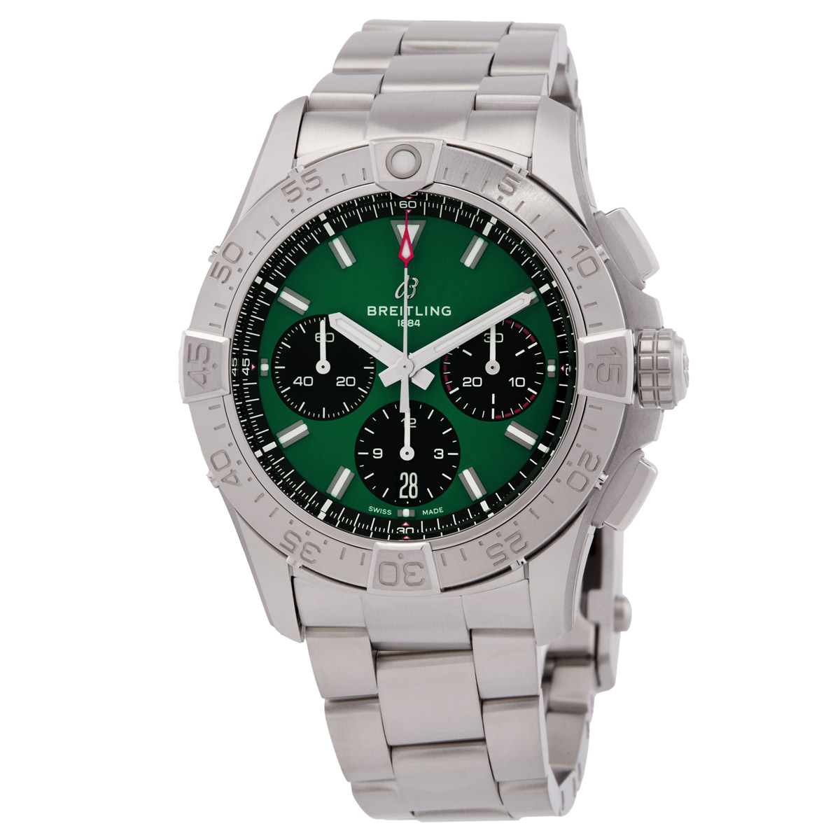 Breitling Avenger 42 Chronograph Automatic Chronometer Green Dial Men's Watch AB0146101L1A1