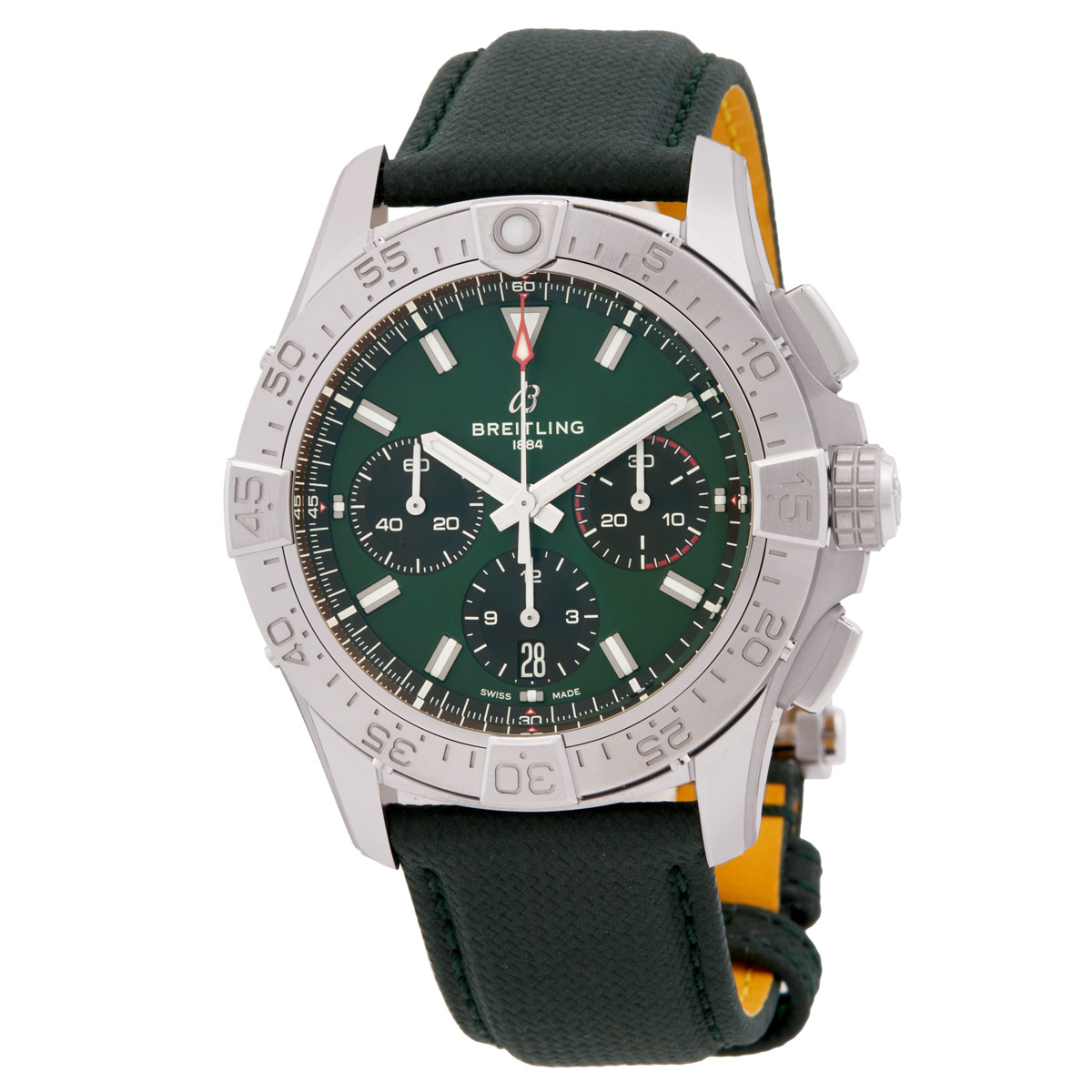 Breitling Avenger 42mm Chronograph Automatic Green Dial Men's Watch AB0146101L1X1