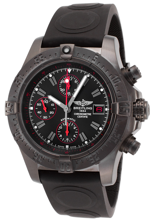 Breitling Avenger Automatic Black Dial Black Rubber Men's Watch M133802C-BC73BKOD