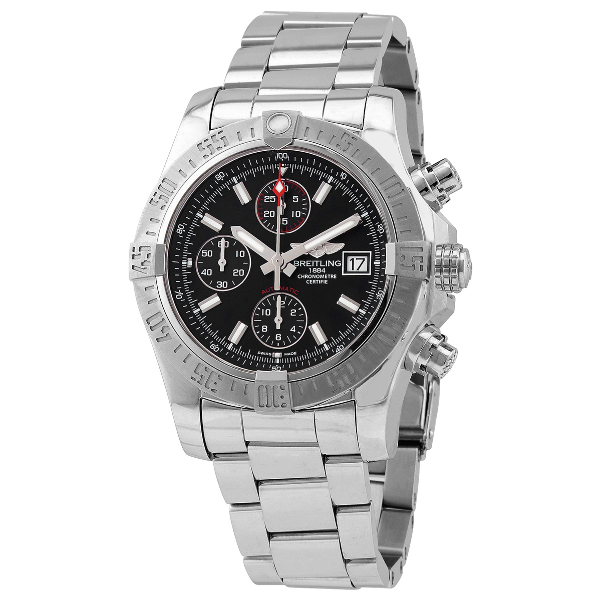 Breitling Avenger II Chronograph Automatic Chronometer Black Dial Men's Watch BC32/170A