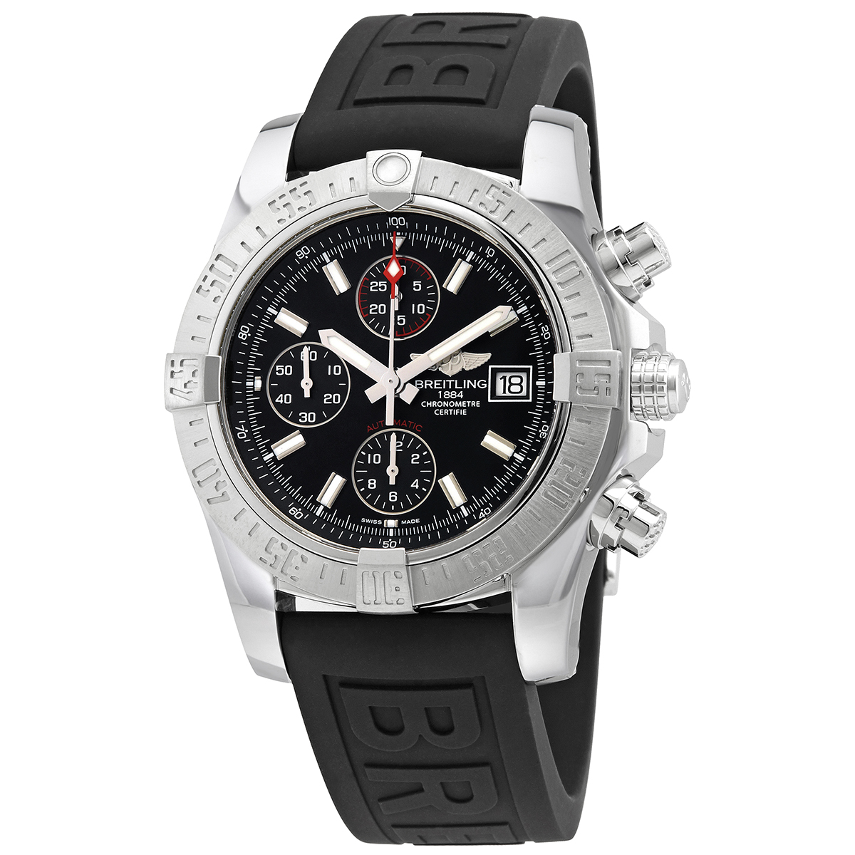 Breitling Avenger II Chronograph Automatic Volcano Black Dial Men's Watch A13381111B1S2