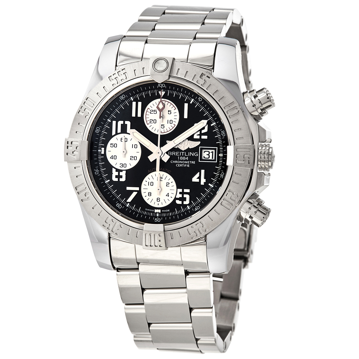 Breitling Avenger II Chronograph Automatic Volcano Black Dial Men's Watch A13381111B2A1