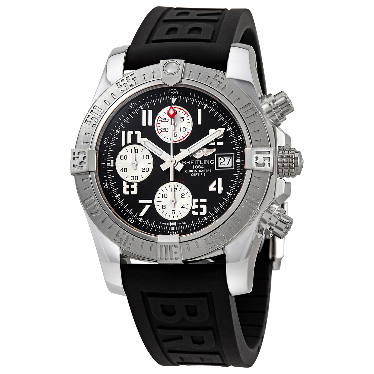 Breitling Avenger II Chronograph Automatic Volcano Black Dial Men's Watch A13381111B2S1