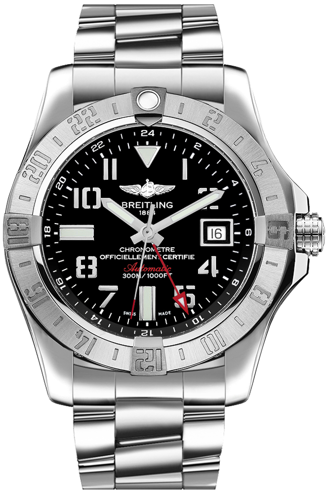 Breitling Avenger II GMT Automatic Black Dial Men's Watch A32390111B2A1