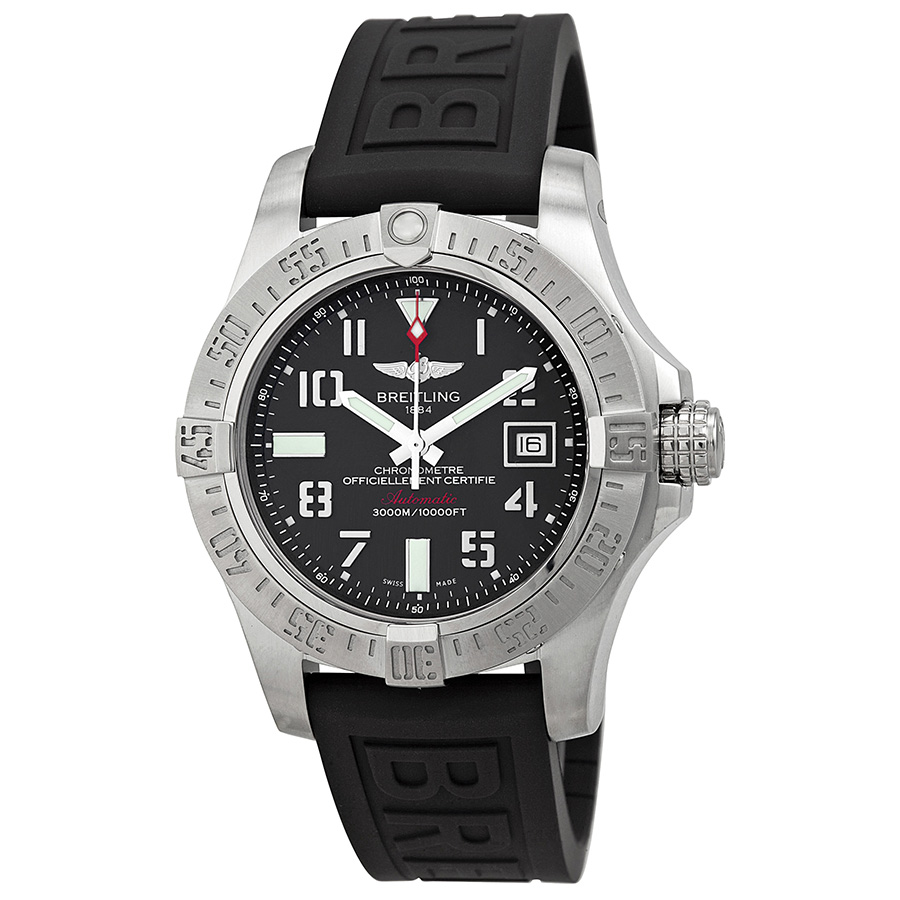 Breitling Avenger II Seawolf Black Dial Black Rubber Automatic Men's Watch A1733110-F563BKPD3
