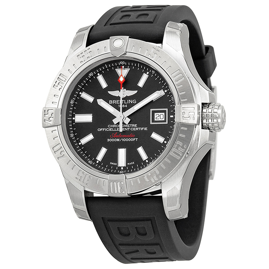 Breitling Avenger II Seawolf Black Dial Black Rubber Men's Watch A1733110-BC30
