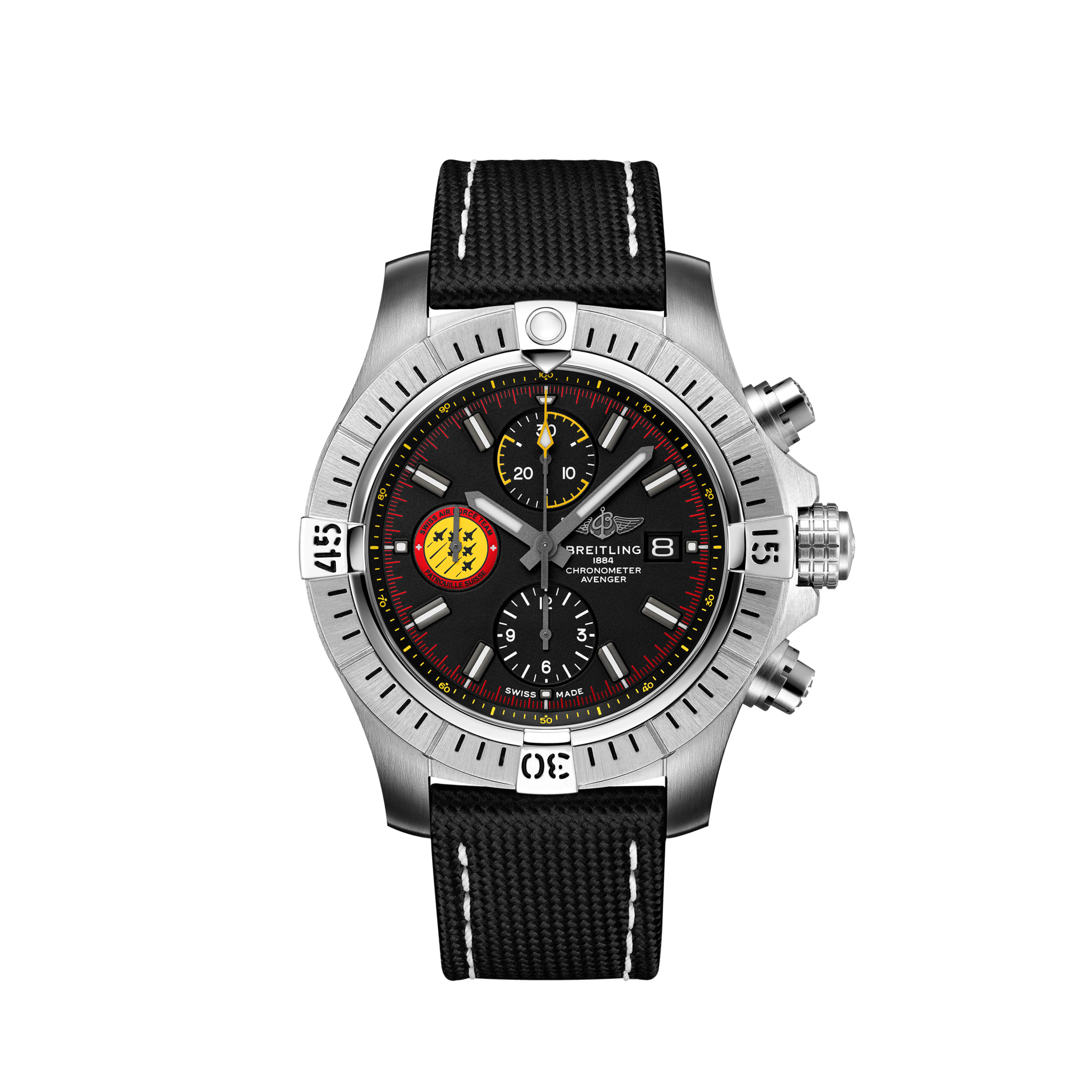 Breitling Avenger Swiss Air Force Team Limited Edition Chronograph Automatic Black Dial Men's Watch A133171A1B1X1