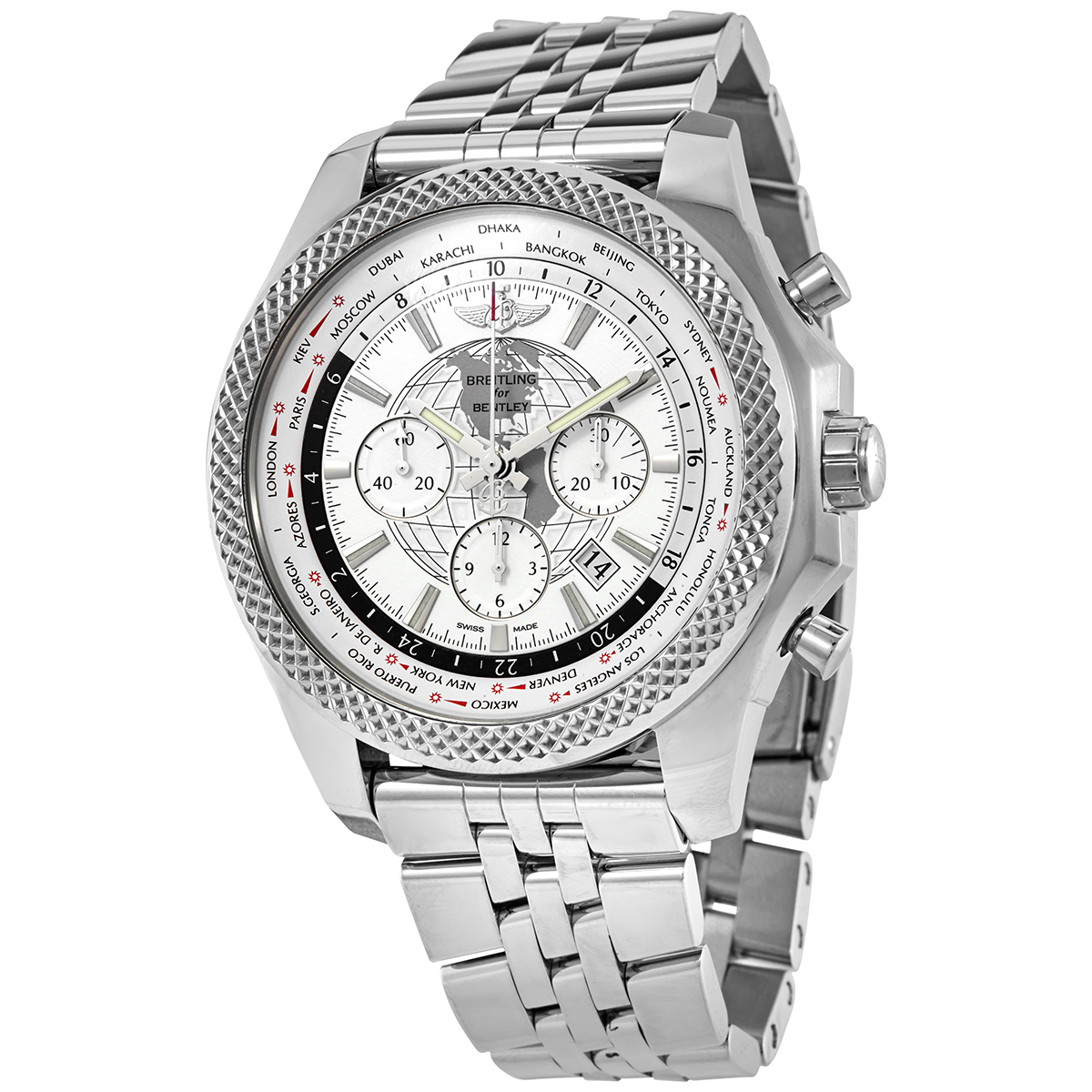 Breitling Bentley 05 Unitime Chronograph Automatic White Dial Men's Watch AB0521U0/A768 990A
