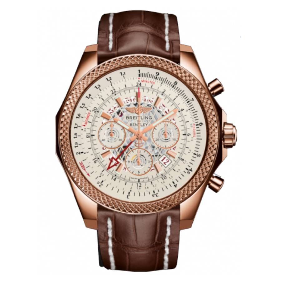 Breitling Bentley B04 GMT Automatic Silver Storm Dial 18k Rose Gold Men's Watch RB043112-G775BRCT