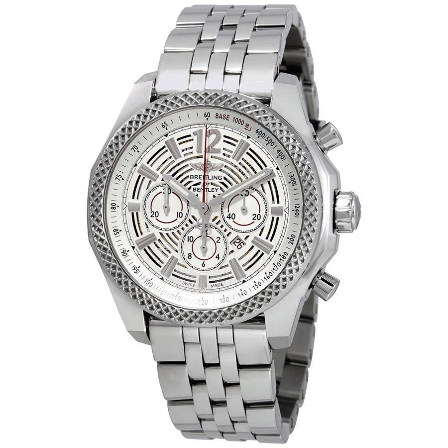 Breitling Bentley Barnato Chronograph Silver Dial Stainless Steel Men's Watch A4139021-G795SS