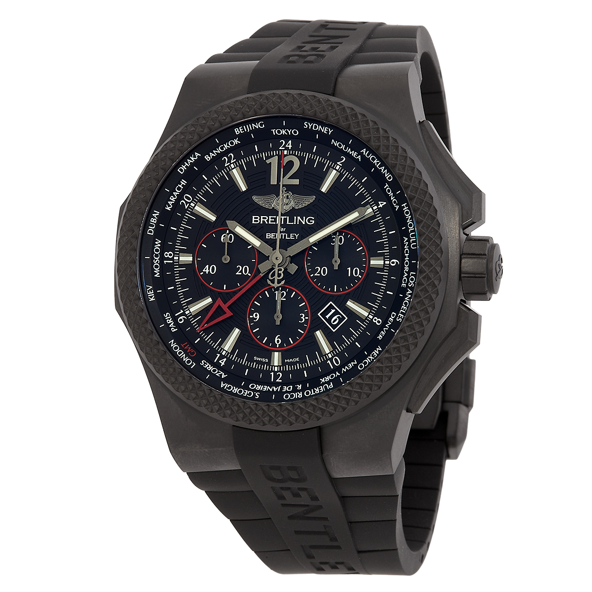 Breitling Bentley Chronograph GMT Automatic Black Dial Men's Watch VB043222/1B1S1