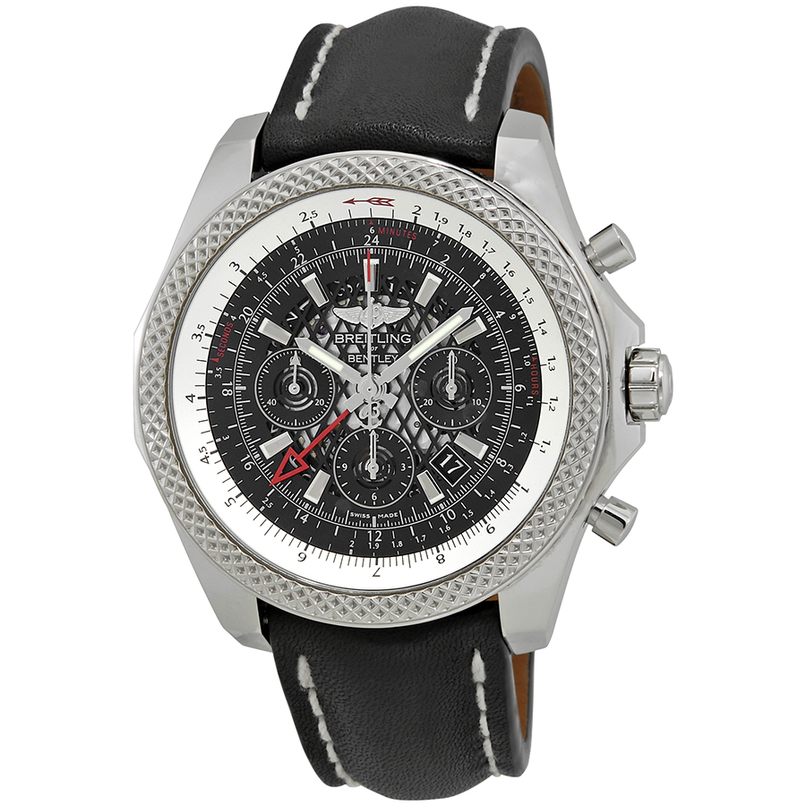 Breitling Bentley GMT Chronograph Automatic Men's Black Leather Watch AB043112/BC69-442X-A20D.1