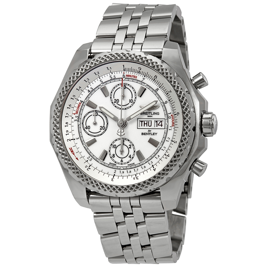 Breitling Bentley GT II Chronograph Automatic Chronometer White Dial Men's Watch 1336512-A736SS