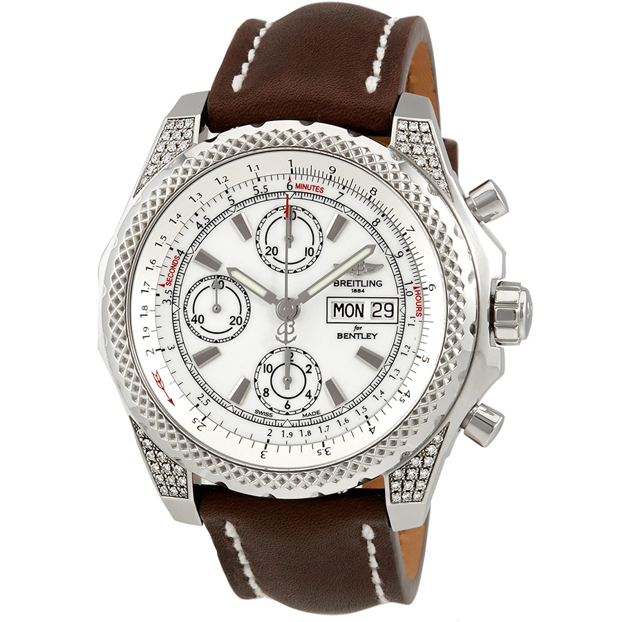Breitling Bentley GT II White Dial Automatic Chronograph Diamond Men's Watch A1336567-A736BRLT