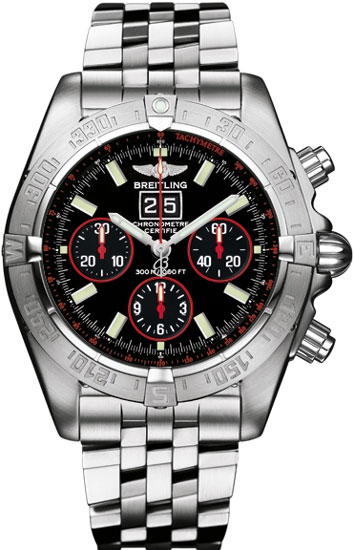 Breitling Blackbird Black Dial Stainless Steel Black Leather Automatic Men's Watch A44359T8-BA58BKLT