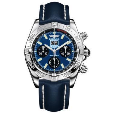 Breitling Blackbird Chronograph Blue Leaather Automatic Men's Watch A4435912-C818BLCT