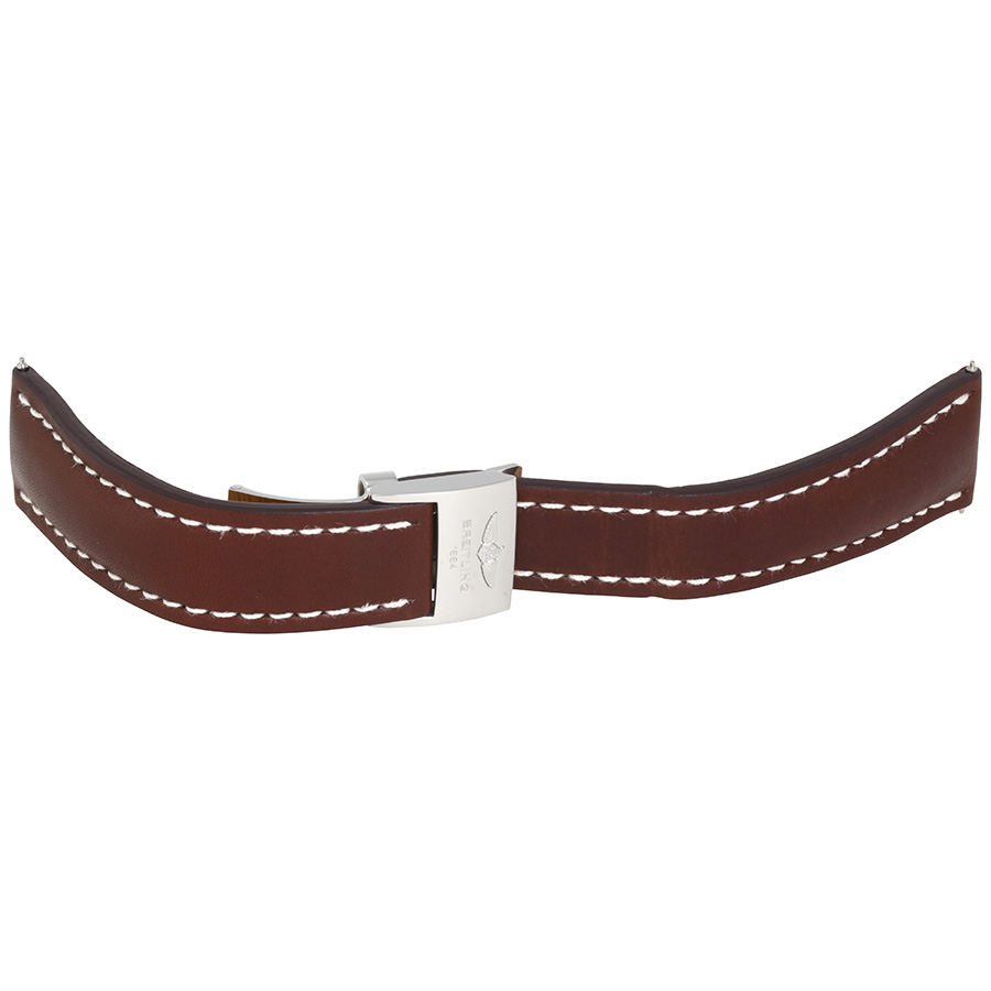 Breitling Brown Leather Strap with a Stainless Steel Foldover Buckle 20-20mm 444X-A20D.1