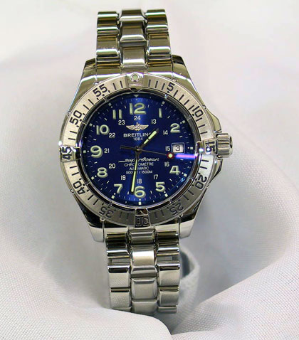 Breitling Chrono Galactic Black Dial Automatic Chronograph Black Rubber Men's Watch A13358L2-B948