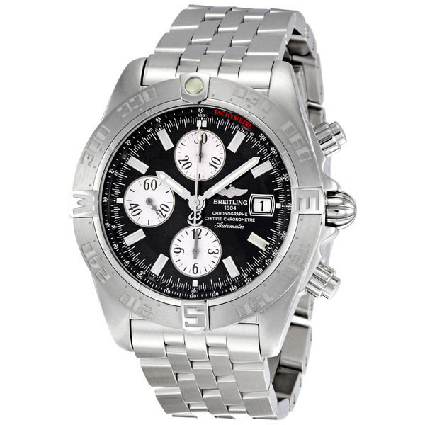 Breitling Chrono Galactic Black Dial Men's Watch A1336410-B719SS