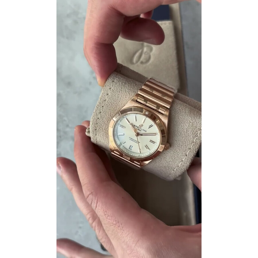 Breitling Chronomat 36 18kt Rose Gold Automatic White Dial Ladies