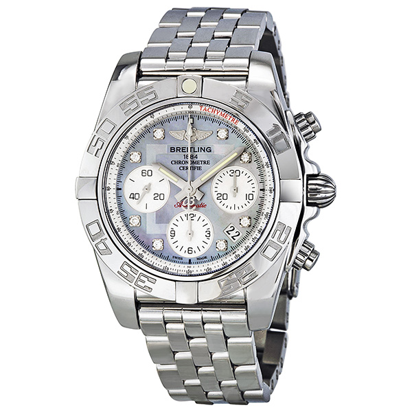 Breitling Chronomat 41 Automatic Diamond Mother of Pearl Dial Men's Watch AB014012-G712SS