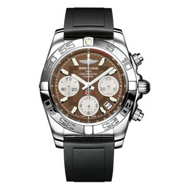 Breitling Chronomat 41 Brown Dial Black Rubber Men's Watch AB014012/Q583BKPD3