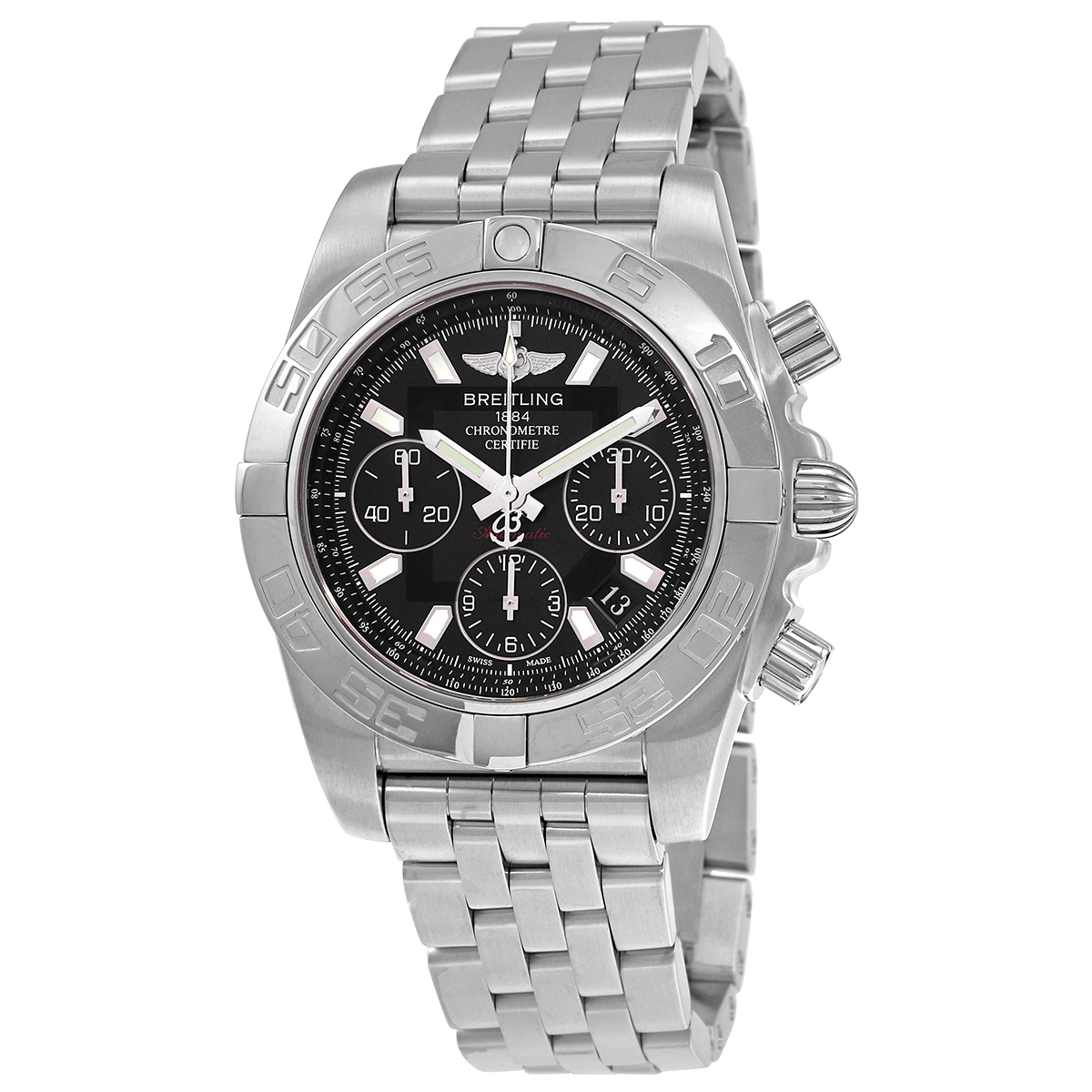 Breitling Chronomat 41 Chronograph Automatic Black Dial Men's Watch AB014113/BB47.381A
