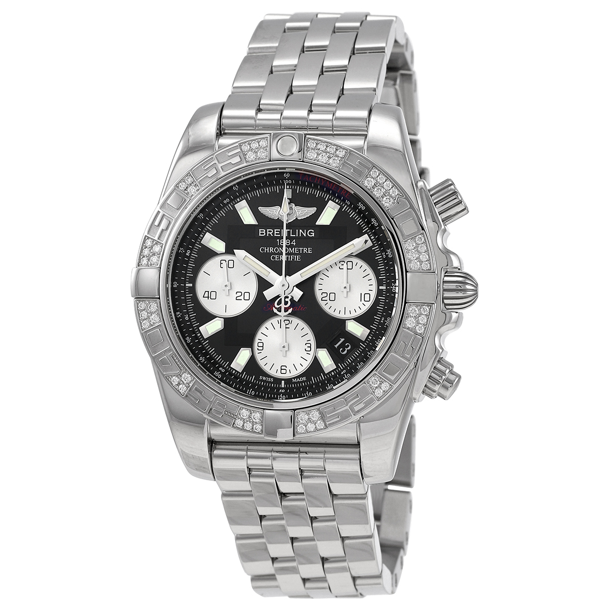Breitling Chronomat 41 Chronograph Automatic Chronometer Black Dial Men's Watch AB0140AA/BA52