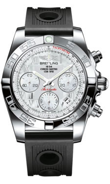 Breitling Chronomat 41 Mother Of Pearl Dial Black Rubber Men's Watch AB014012/A746BKOR