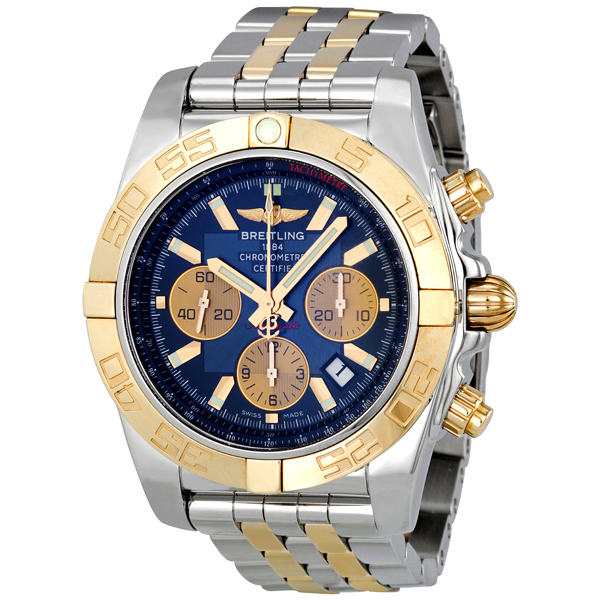 Breitling Chronomat 44 Automatic Blue Dial Steel and Gold Men's Watch CB011012-C790TT