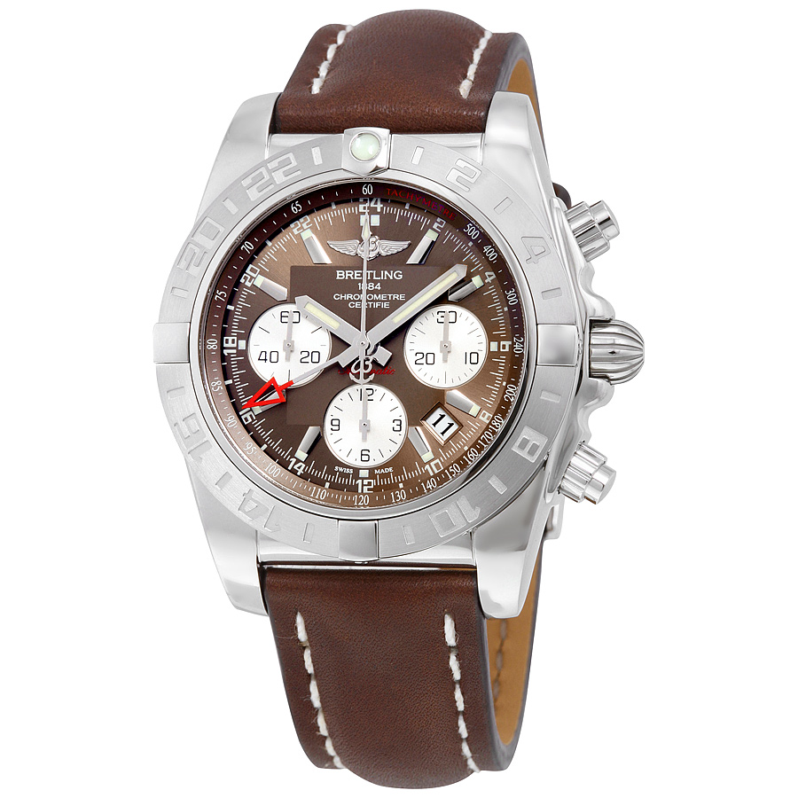 Breitling Chronomat 44 Automatic Brown Dial Brown Leather Men's Watch AB042011-Q589BRLT
