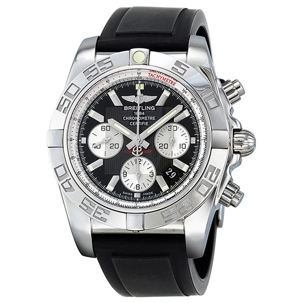 Breitling Chronomat 44 Automatic Chronograph Black Dial Men's Watch AB011012-B967