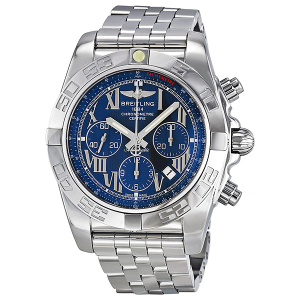 Breitling Chronomat 44 Automatic Chronograph Blue Dial Men's Watch AB011012-C783SS