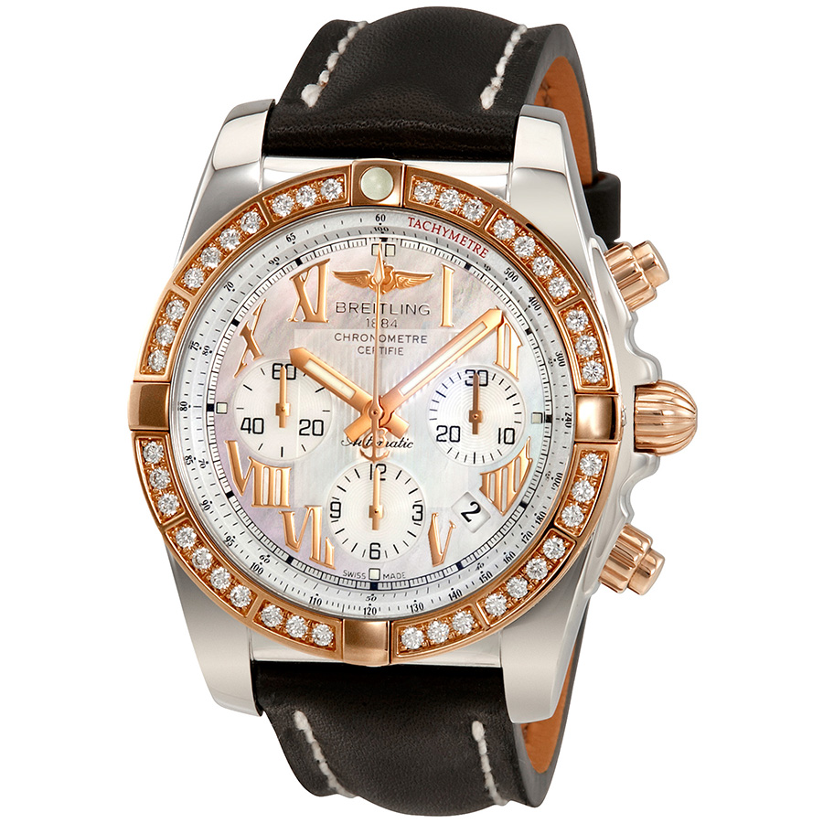 Breitling Chronomat 44 Automatic Mother of Pearl Dial Diamond Men's Watch CB011053-A693BKLT