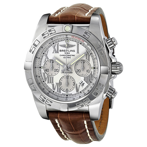 Breitling Chronomat 44 Automatic Silver Dial Men's Watch AB011012-G676BRLT