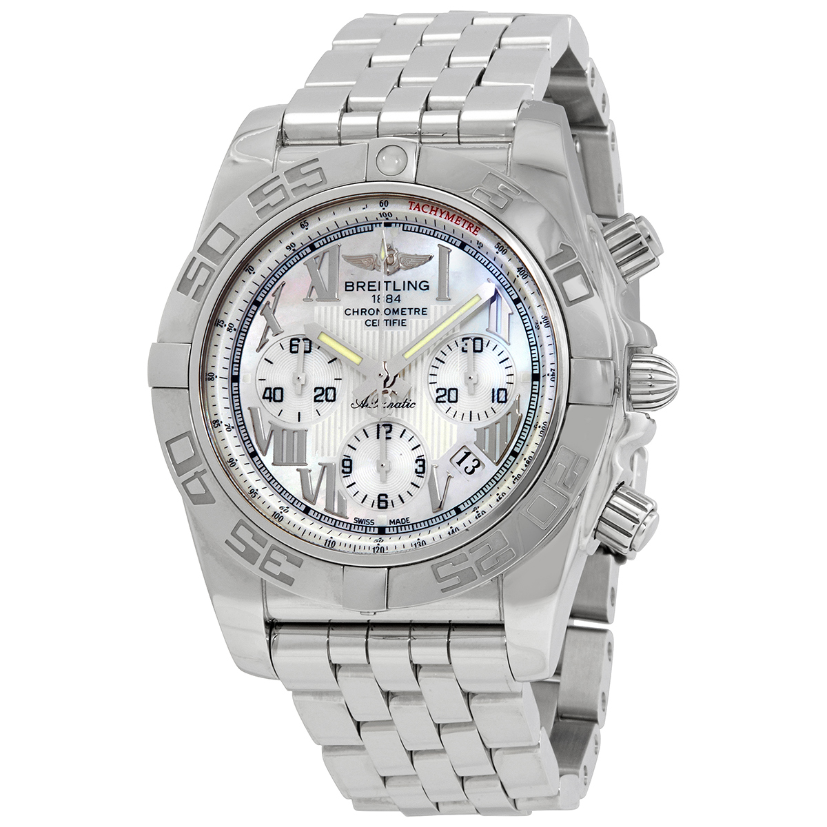 Breitling Chronomat 44 Chronograph Automatic Chronometer Mother of Pearl Dial Men's Watch AB011012-A691SS