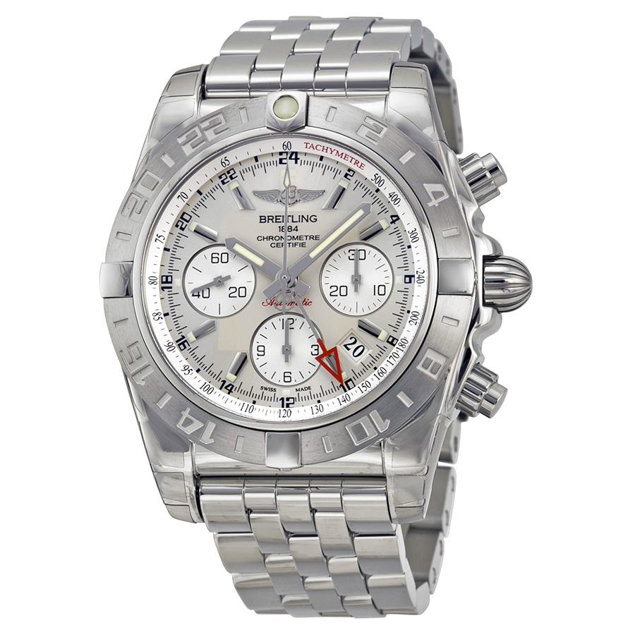 Breitling Chronomat 44 Chronograph Automatic Silver Dial Men's Watch AB042011-G745SS