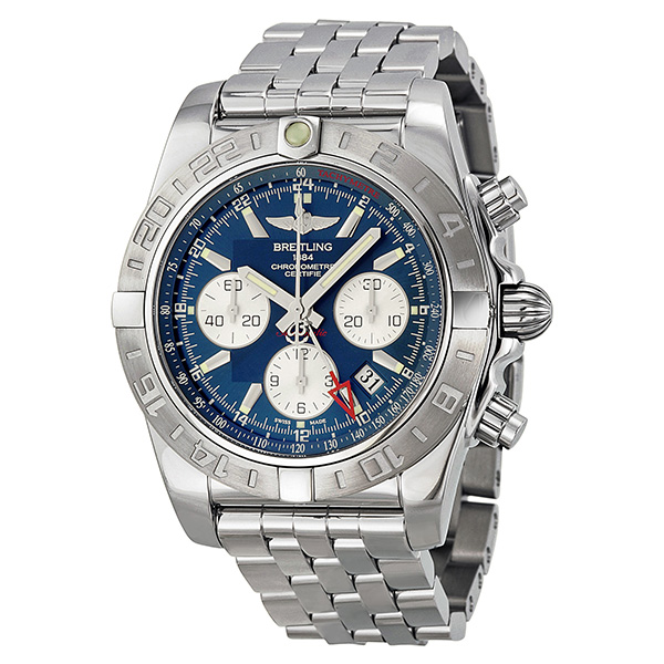 Breitling Chronomat 44 GMT Automatic Chronograph Blue Dial Men's Watch AB042011-C851SS