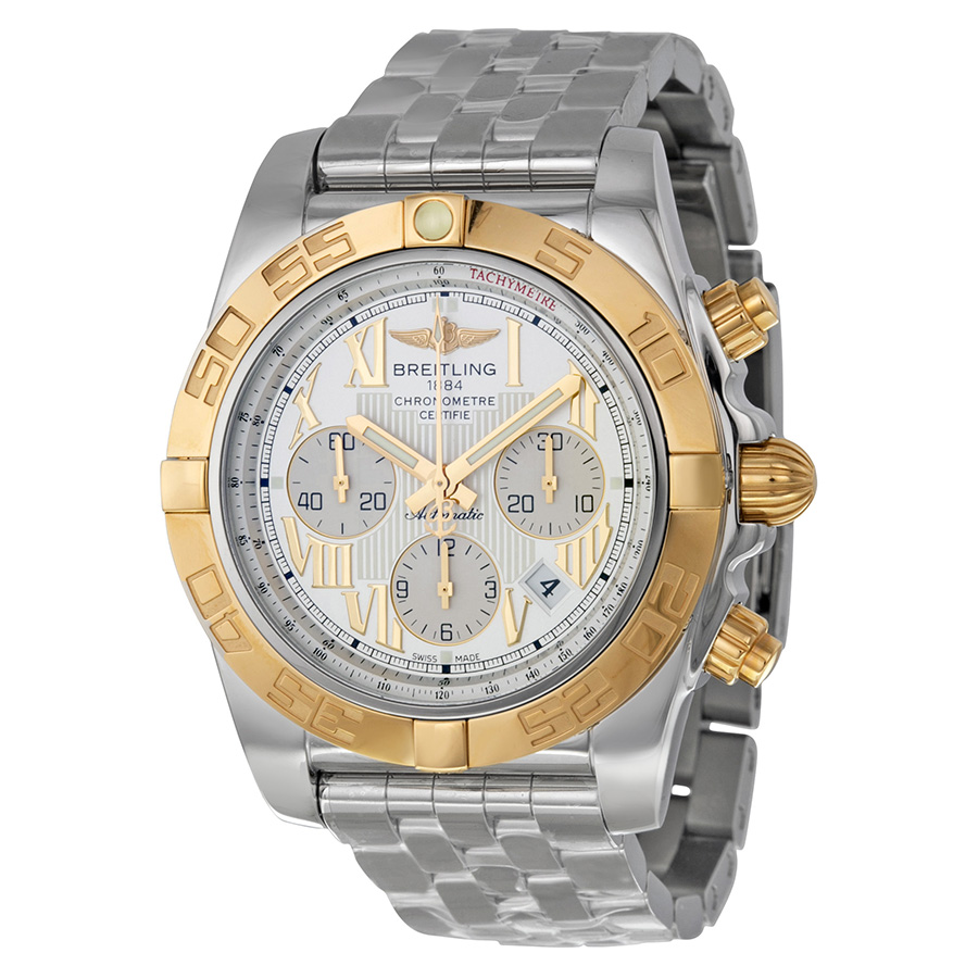 Breitling Chronomat 44 Silver Dial Stainless Steel Men's Watch CB011012-G677SS